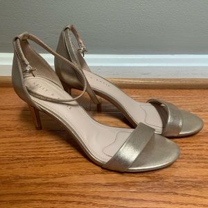 Kelly & Katie Gold Ankle Strap Heels
